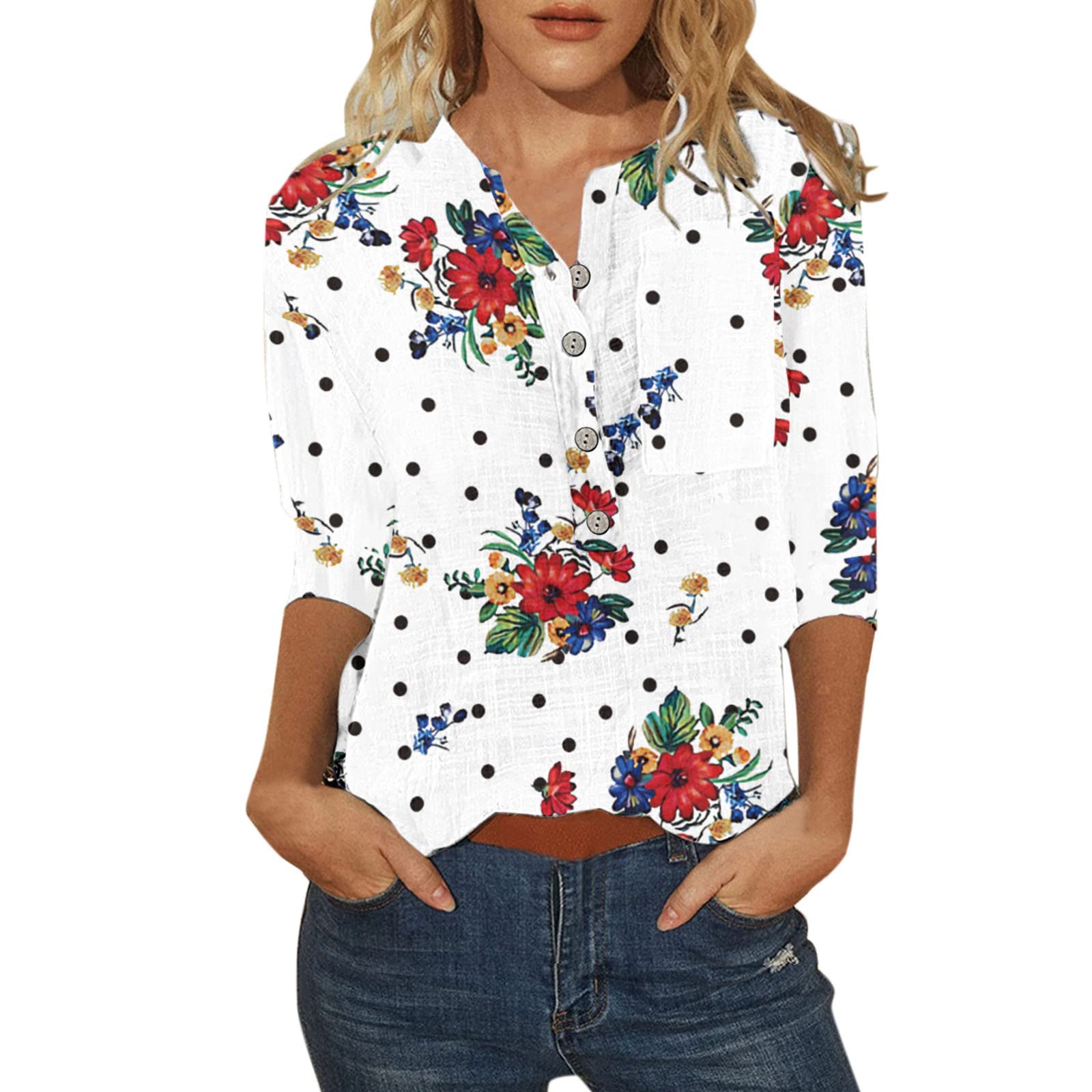Women's Floral Print Workout Tank Top - Crewneck Casual Fit Tunic Blouse for Summer & Fall | Gym, Yoga, Running & Everyday Wear