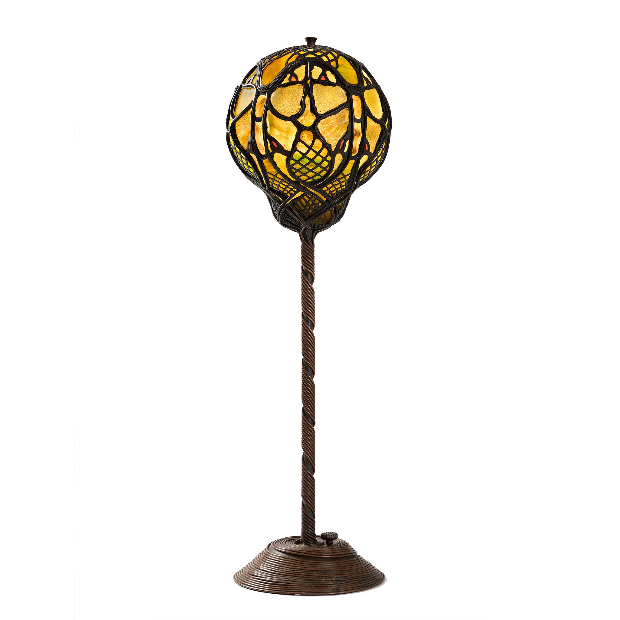 Tiffany Studios New York Scarab Table Lamp - Handcrafted Stained Glass Lamp for Home & Office Decor - Perfect for Living Room, Bedroom, or Study Lighting