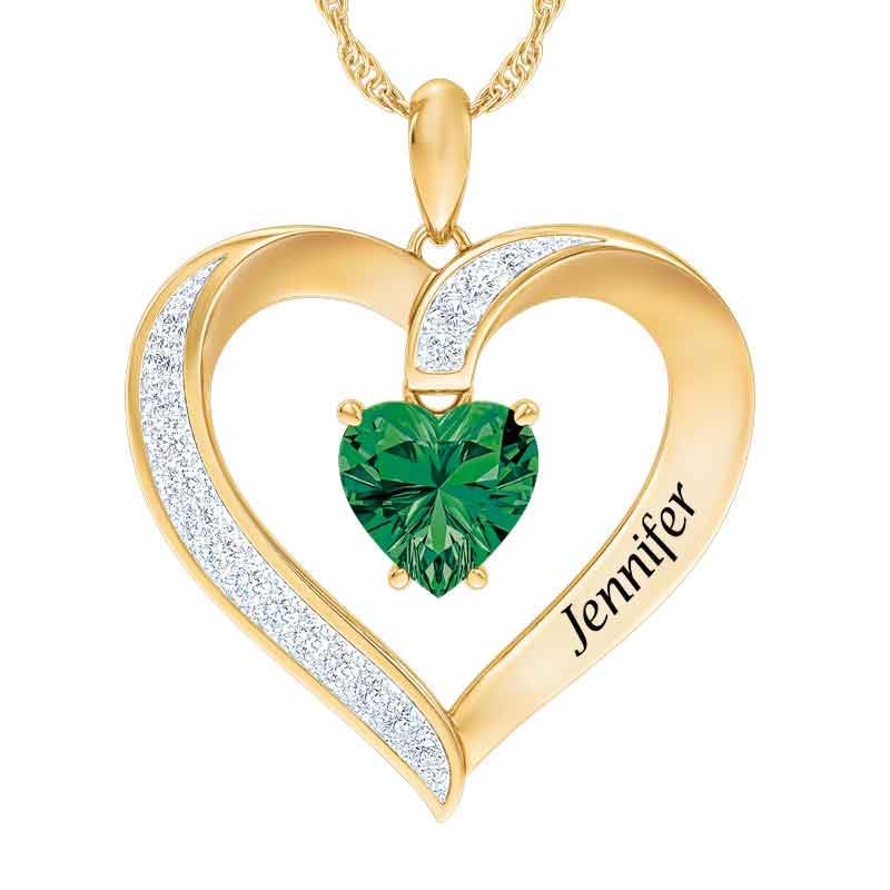 Personalized March Birthstone Heart Pendant Necklace for Women - Custom Engraved Aquamarine Jewelry Gift - Mother's Day, Birthday & Anniversary Present - Danbury Mint #5447-0018