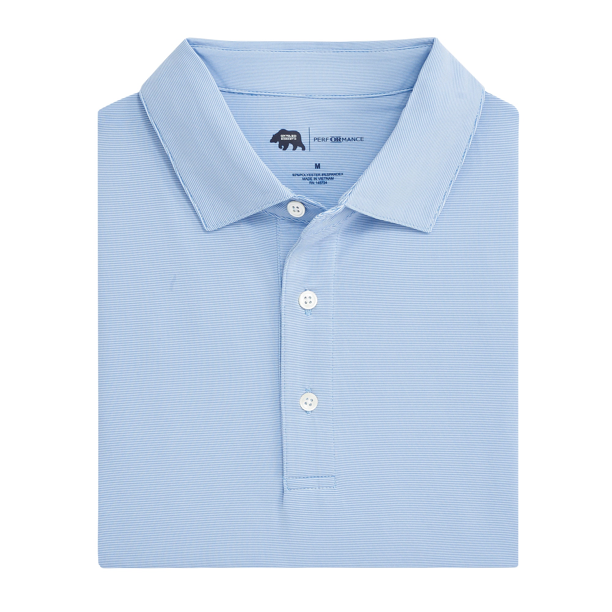 Breathable Hairline Stripe Performance Polo Shirt for Men - Moisture-Wicking & Quick-Dry Golf Tennis Workout Shirt - Sky Blue