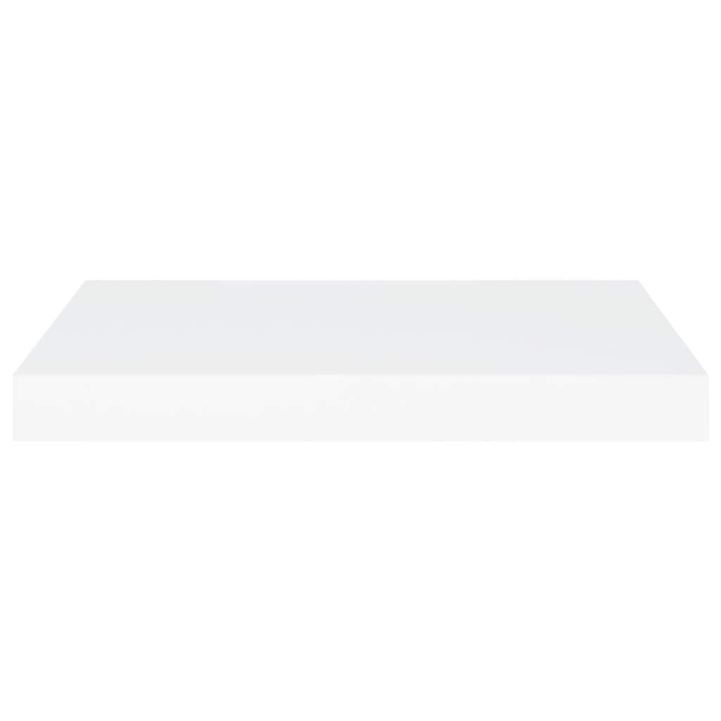 Modern Floating Wall Shelves Set of 2 - White MDF Ledge Shelf 19.7