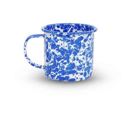 Premium Blue Marble Enamelware Coffee Mugs - 12 oz Set of 4 - Durable Camping & Outdoor Drinkware for Picnics, Hiking and Home Use