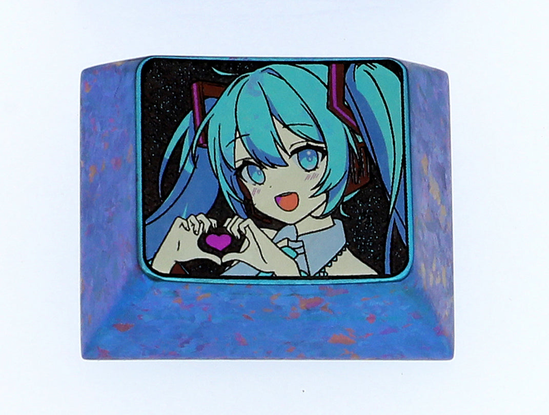 Hatsune Miku 1.25U Titanium Alloy Custom Keycap - Anime Themed Mechanical Keyboard Accessory for Gaming & Typing Enthusiasts