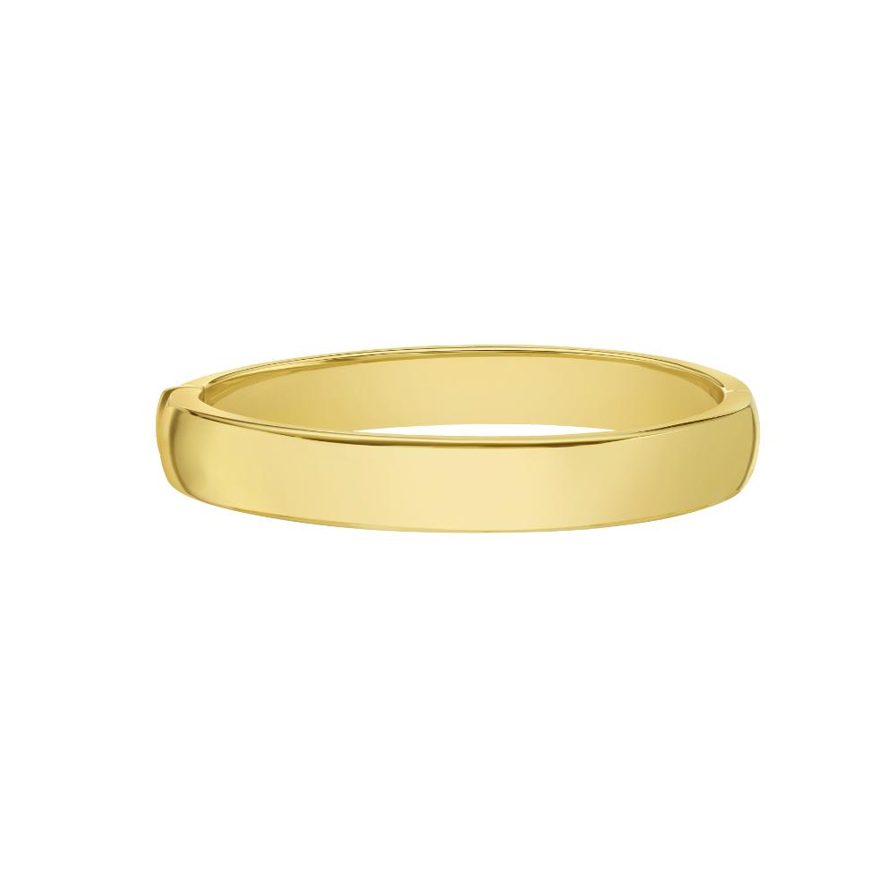 14K Gold 10mm Classic Bangle Bracelet for Women - Elegant Stackable Jewelry Gift for Birthday, Anniversary & Special Occasions