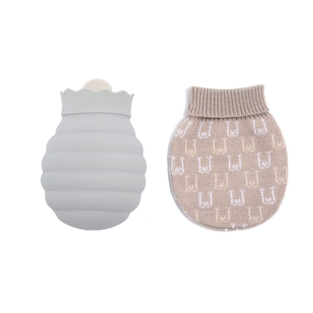 Premium Soft Silicone Hot Water Bottle for Pain Relief - Reusable & Leak-Proof Warm Water Bag - Comfort for Period Cramps, Back Pain & Cold Weather (Gray) - Perfect for Home, Office & Travel Use