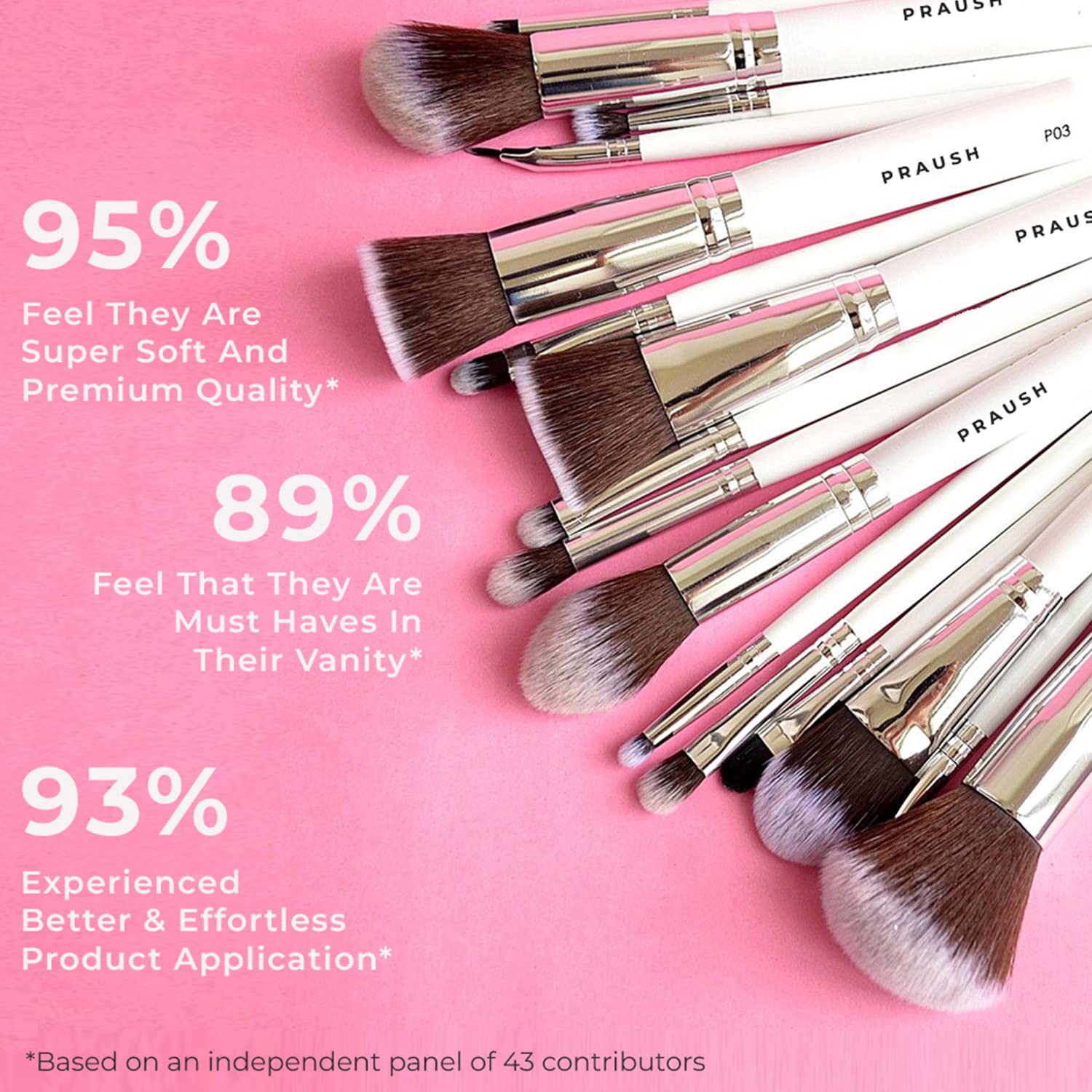 PRAUSH P01 Professional Powder Brush - Soft Kabuki Makeup Brush for Flawless Face & Mineral Foundation Application | Perfect for Contouring, Blending & Setting Powder