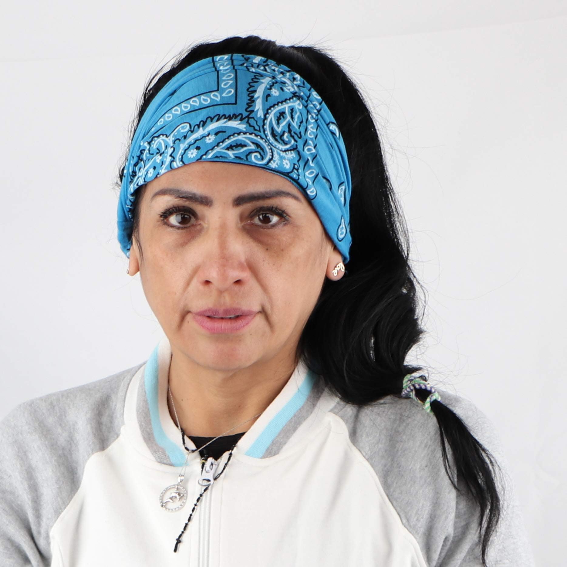 Motique Stretchy T-Shirt Fabric Bikers Bandana Set of 6 - Wide & Comfortable Headwraps for Fitness, Yoga, Outdoor Activities, and Sports