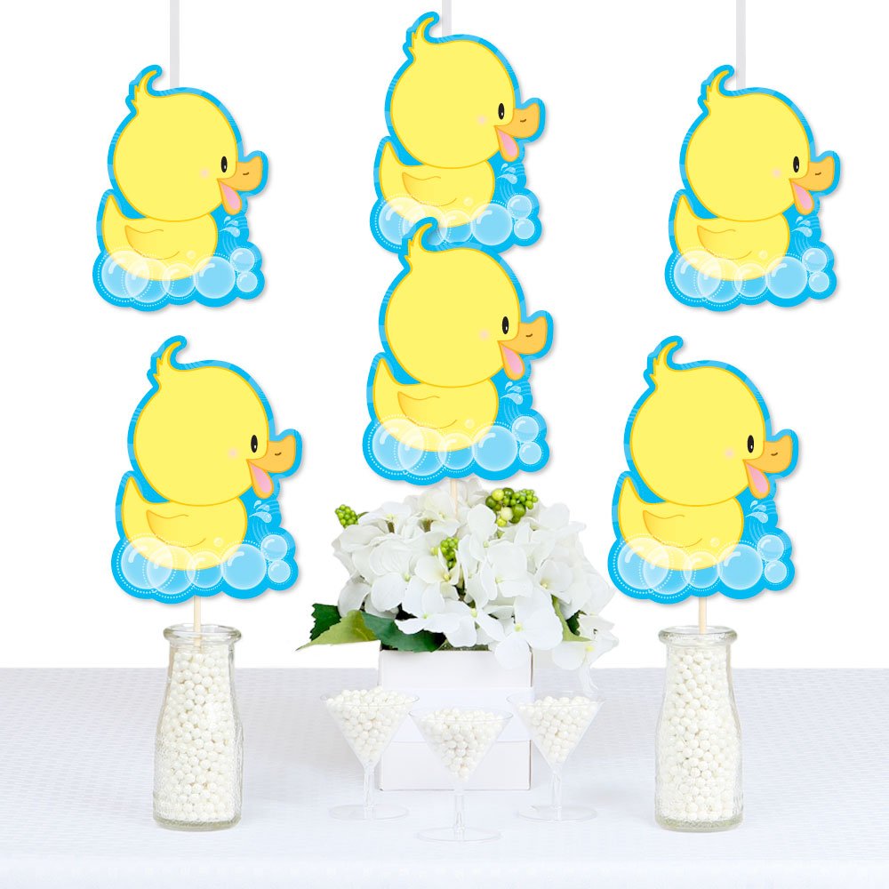 Big Dot of Happiness Ducky Duck Party Decorations - DIY Baby Shower & Birthday Party Essentials - Set of 20 Adhesive Cutouts for Nursery, Classroom & Celebration Decor