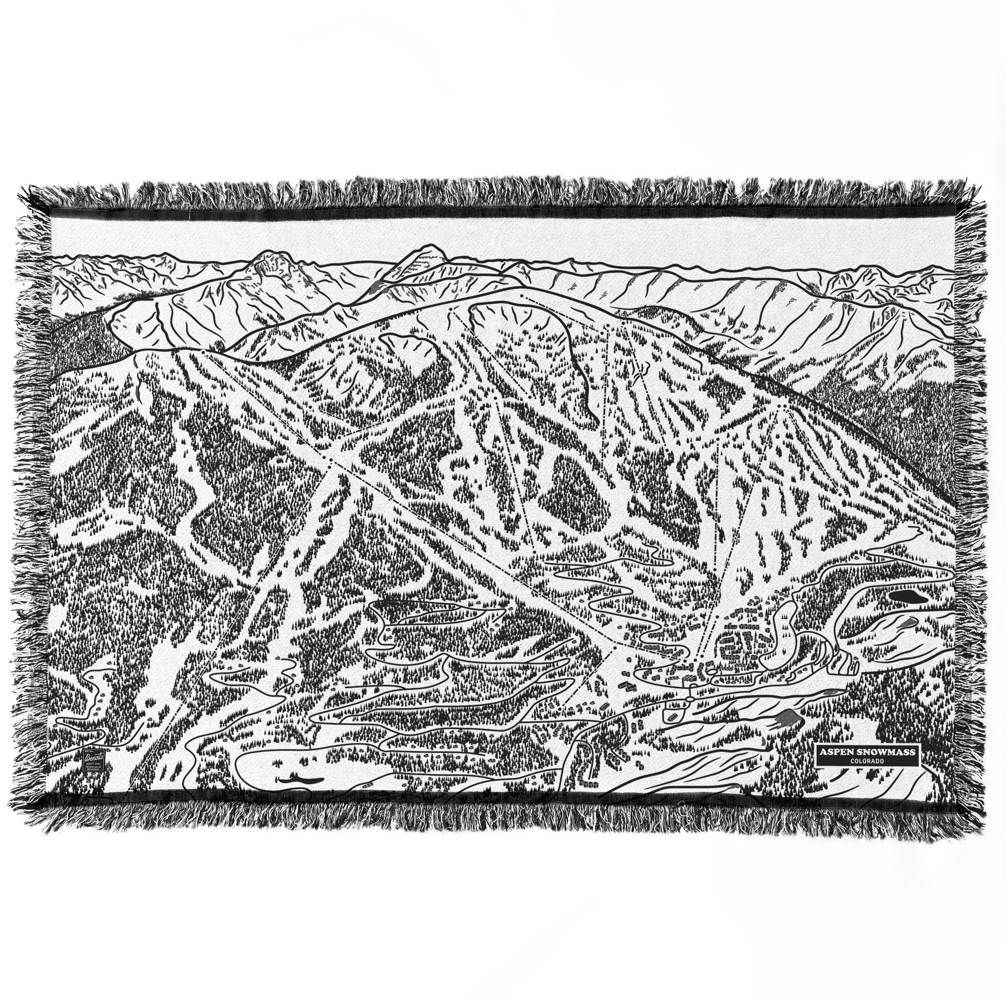 **Aspen Snowmass Colorado Ski Trail Blanket - Warm & Cozy Fleece Throw for Winter Sports, Camping & Home Decor**