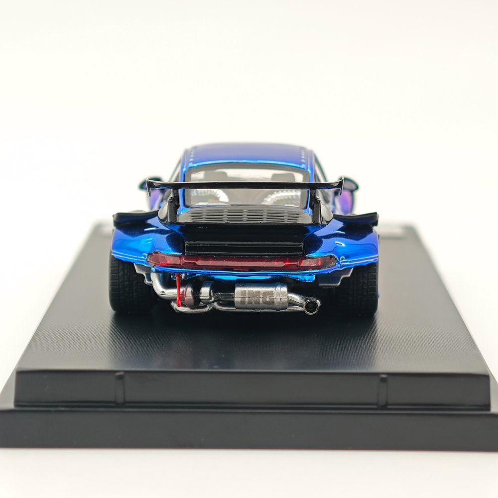 1:64 Scale STREET WARRIOR Porsche 993 RWB Gradient Chrome Purple Diecast Model Car - Limited Edition Collectible for Car Enthusiasts & Display Showcase