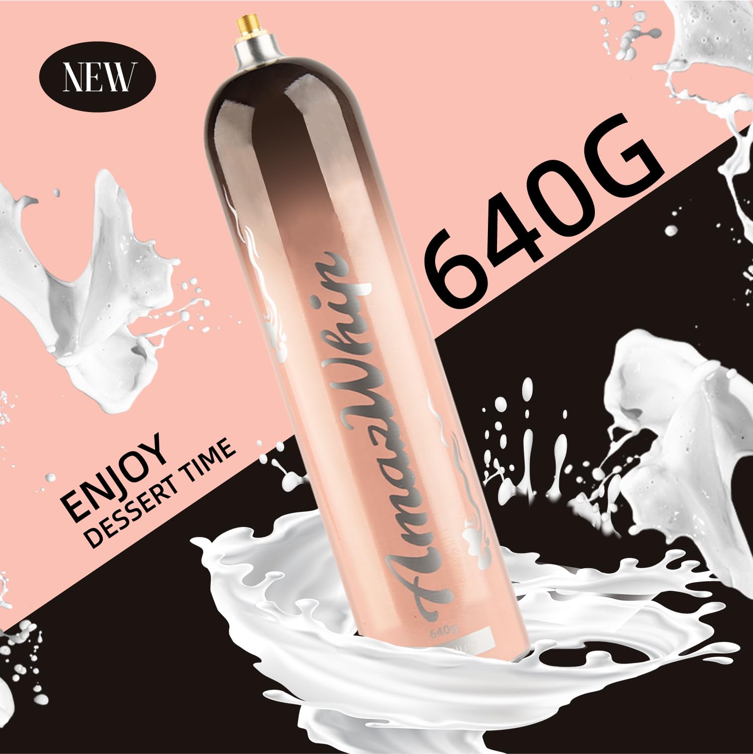 640g Whipped Cream Chargers – Ultra Light Aluminum N2O Cartridges (6 Pack) for Professional Desserts, Coffee Toppings & Home Baking
