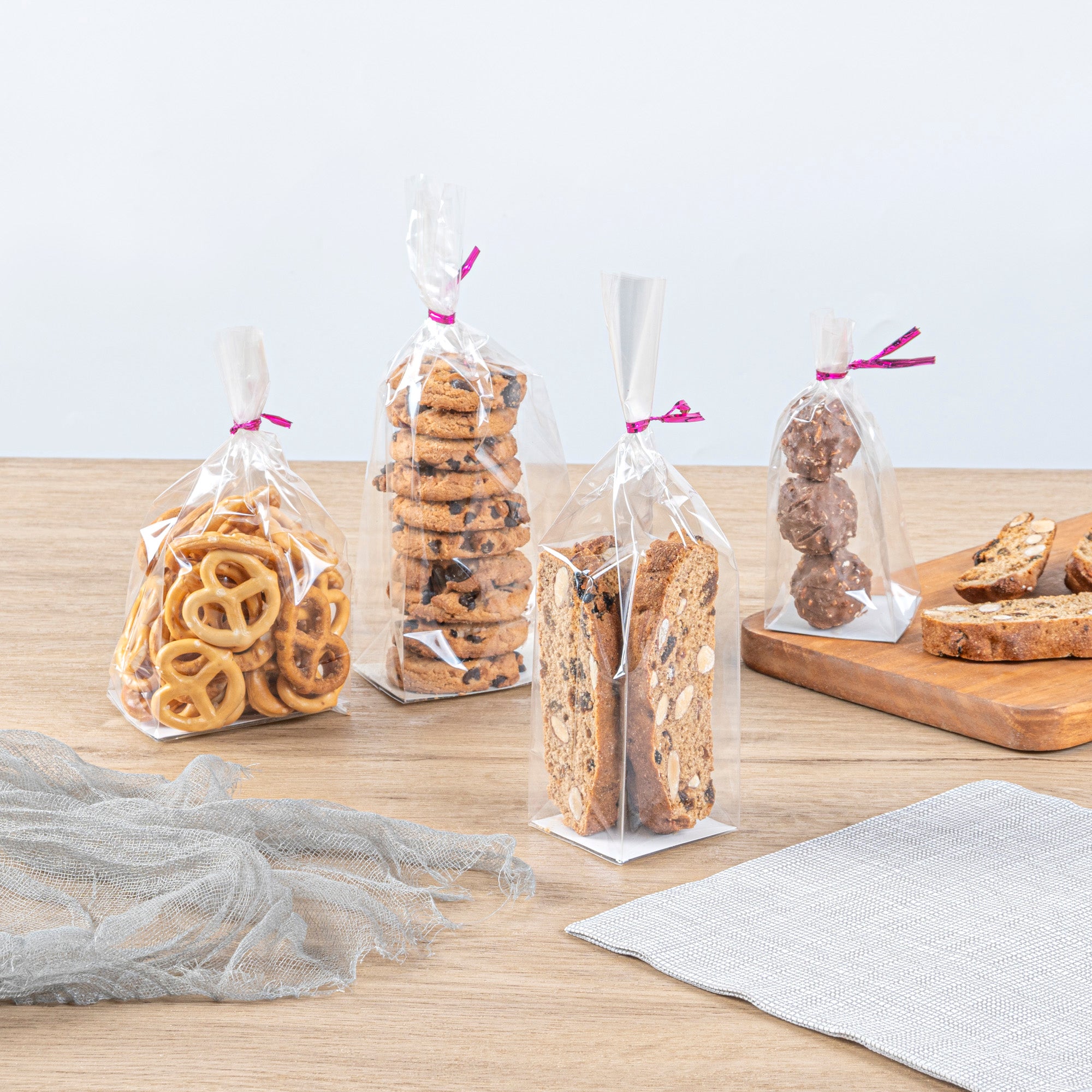 Clear Plastic Gusset Bags with Flat Bottom - 2