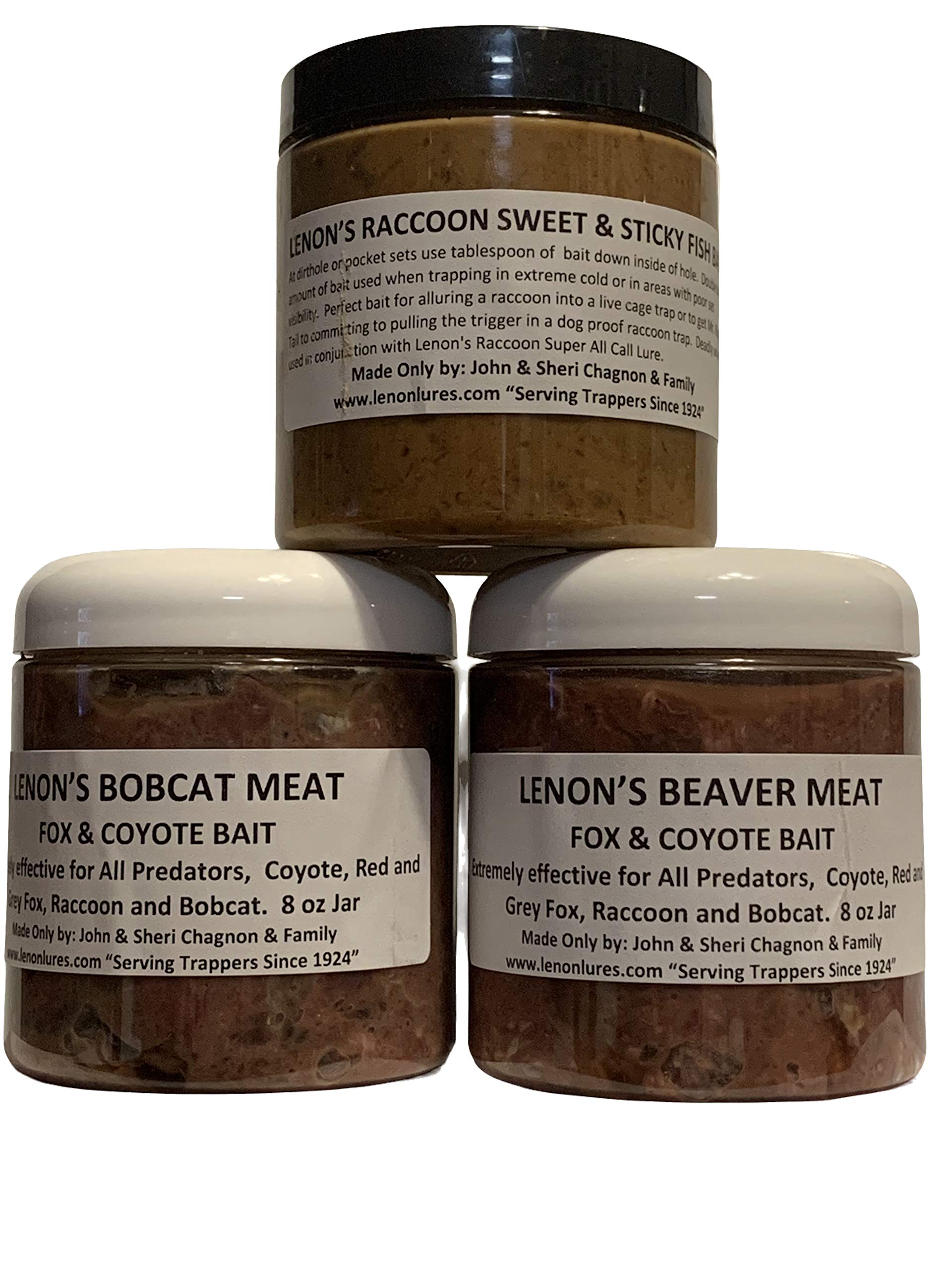 3-Pack Coyote, Bobcat, Fox & Raccoon Trapping Bait - 8 oz Jars - Effective Lure for Predator Hunting & Pest Control
