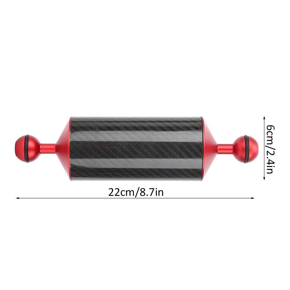 Carbon Fiber Diving Float Arm - 8 Inch Portable Underwater Floating Arm for Macro & Wide Angle Photography | Dual Ball Lightweight Design | Perfect for Scuba Diving, Snorkeling & Underwater Camera Buoyancy Control