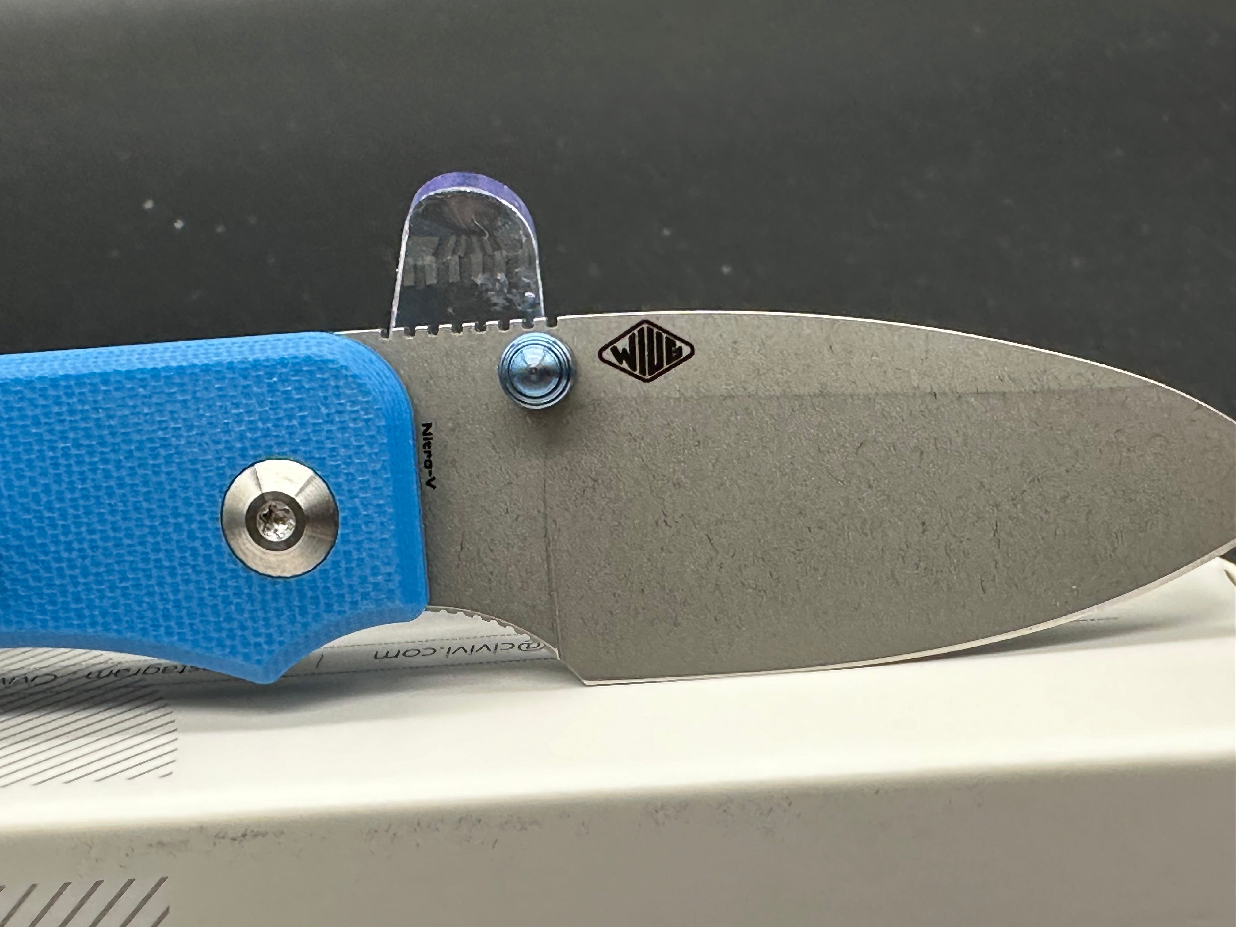 CIVIVI Baby Banter Folding Pocket Knife - Blue G10 Handle, Nitro-V Plain Blade - EDC, Camping, Hiking & Everyday Carry Knife