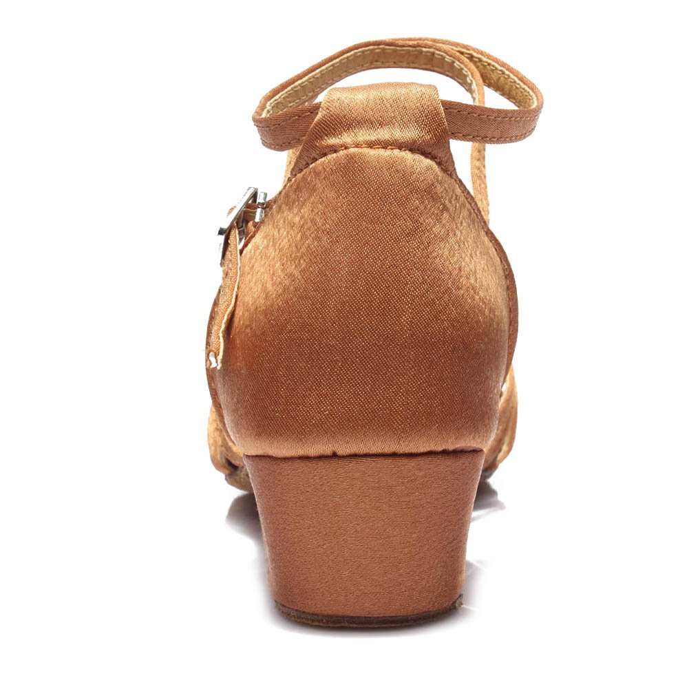 Hipposeus Girls Latin Dance Shoes - Low Heel Satin Ballroom & Salsa Shoes for Practice & Performance (2024 Model) | Perfect for Dance Competitions, Recitals & Studio Classes