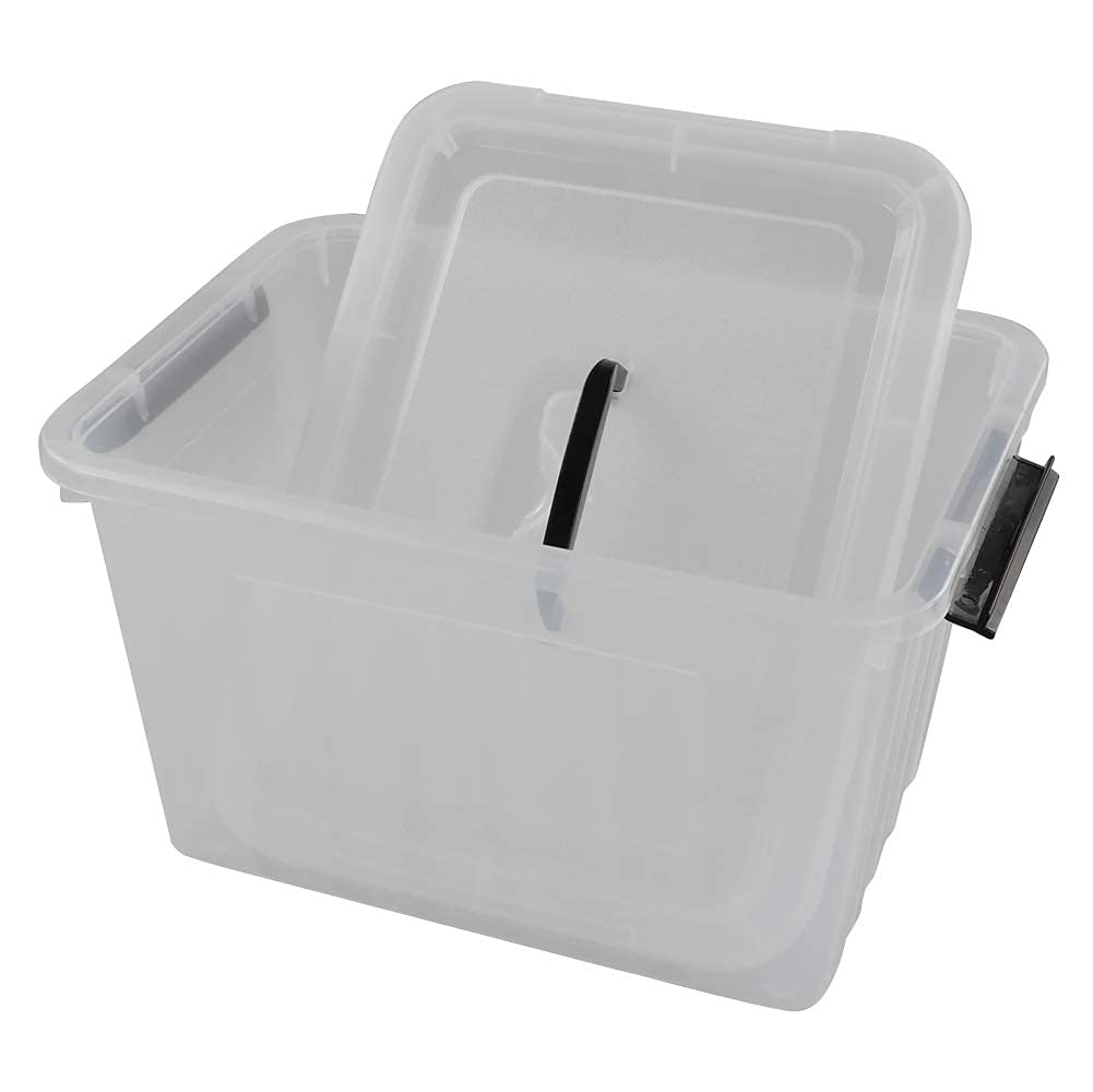 Anbers 12 Quart Clear Plastic Storage Box with Lid and Handle - Airtight Latching Bin for Kitchen Pantry Organization, Toy Storage, or Craft Supplies