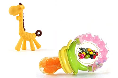 Giraffe Teether + Fruit Food Nibbler
