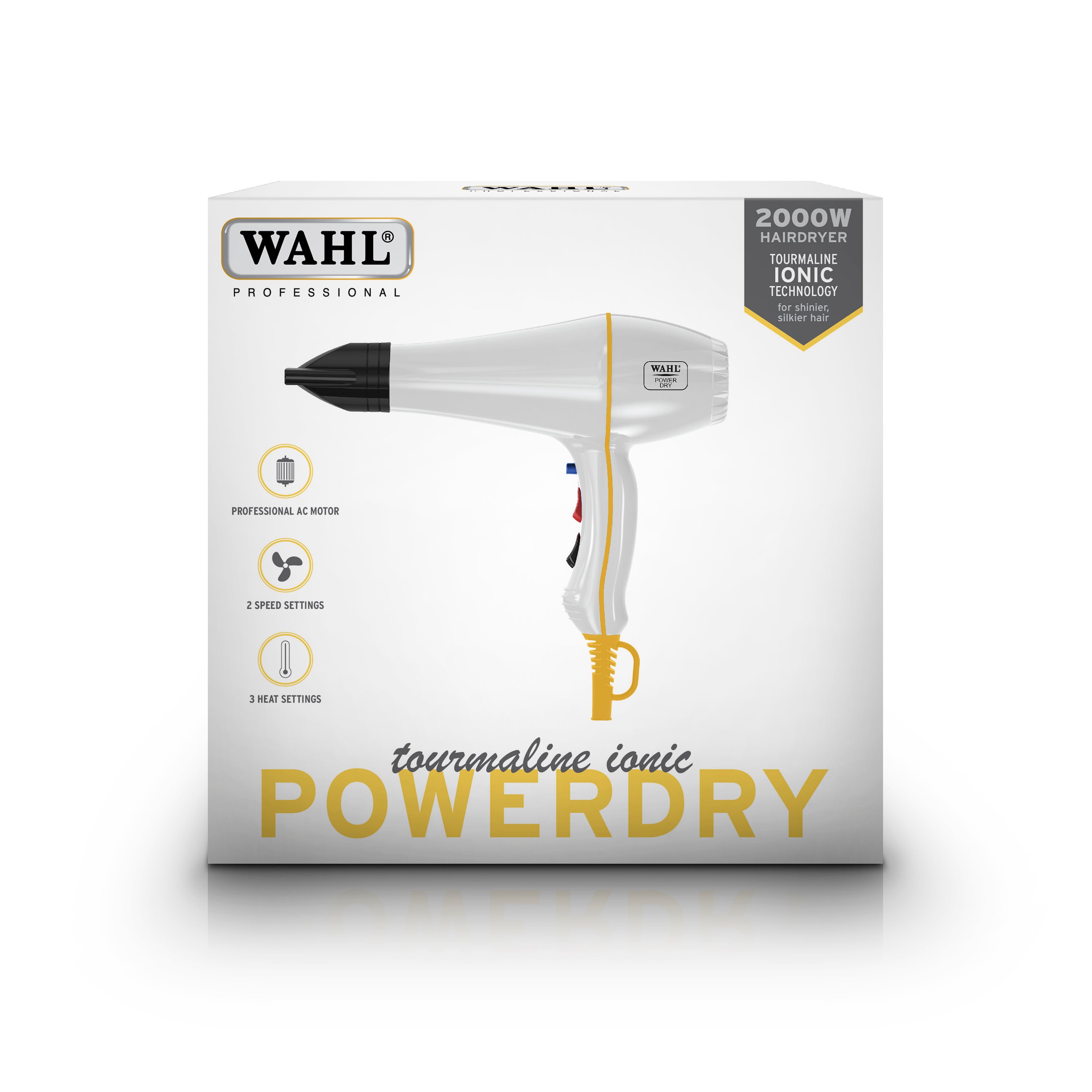 Wahl Power Dryer 2000W Professional Hair Dryer for Salon & Home Use - Fast Drying with Ionic Technology for Smooth, Shiny Hair