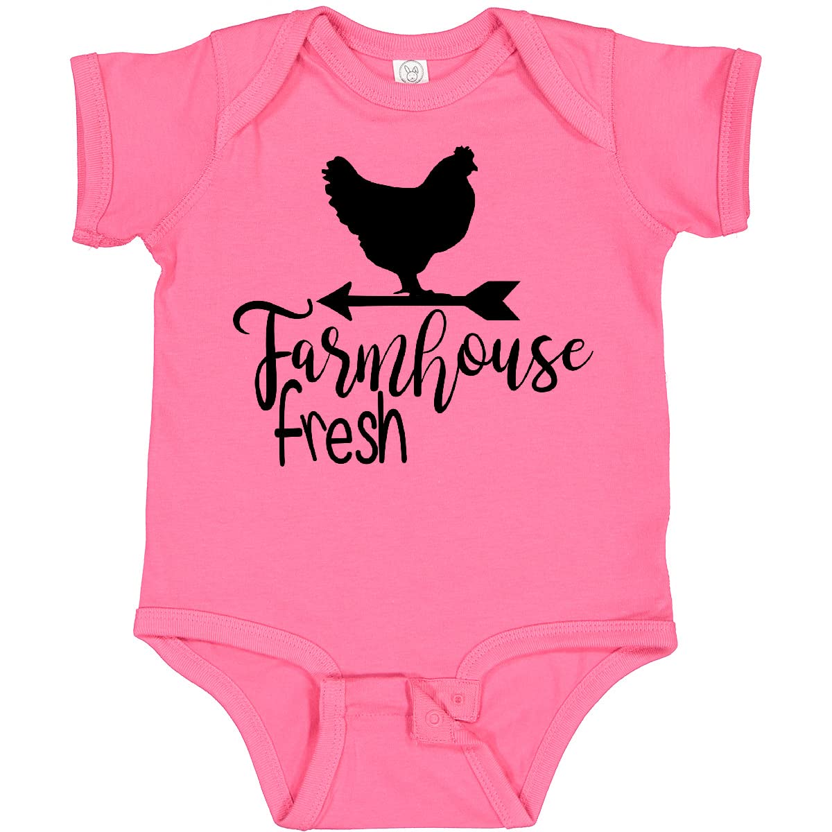 Inktastic Farmhouse Fresh Chicken Baby Bodysuit - Cute Organic Cotton Onesie for Newborns & Infants - Perfect for Family Photos, Baby Showers & Everyday Wear