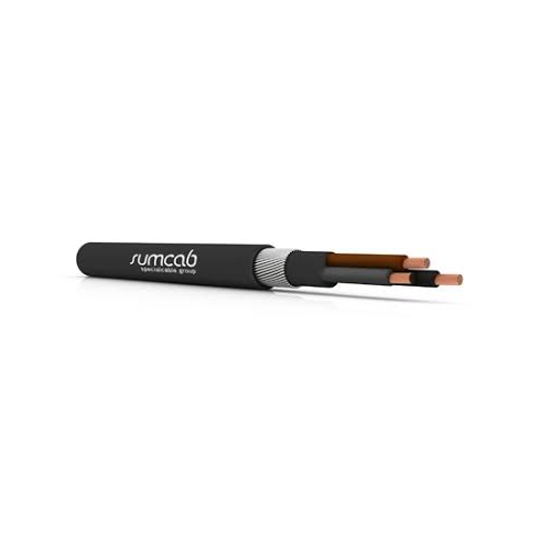 1 AWG 5C Bare Copper Unshielded PVC Sumflex® RVMV K 0.6/1kV Eca CPR Galvanized Steel Armored Cable - Heavy Duty Power Cable for Industrial, Commercial and Residential Electrical Wiring Applications