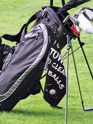 Premium Microfiber Waffle Golf Towel with Clip - Funny Printed & Embroidered Design - Perfect Golf Accessory Gift for Men & Women Golfers - Ideal for Golf Bags, Courses & Practice Sessions