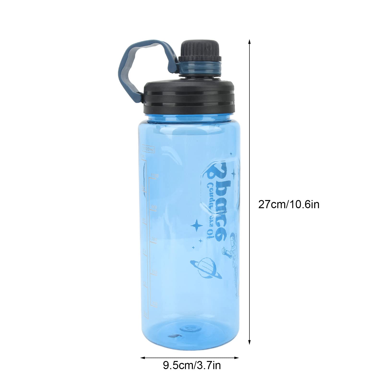 50 Oz BPA Free Water Bottle - Leak Proof Sports Bottle with Soft Handle & Measurement Scale for Gym, Camping, Hiking & Outdoor Activities - Ideal for Men, Women & Kids