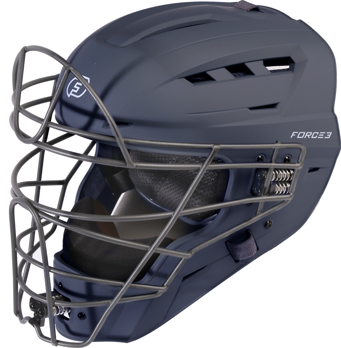 FORCE3 XS3® PRO Catchers Helmet - NOCSAE Certified Matte Baseball Helmet for Youth & Adult Players - Perfect for Baseball, Softball & Training Sessions
