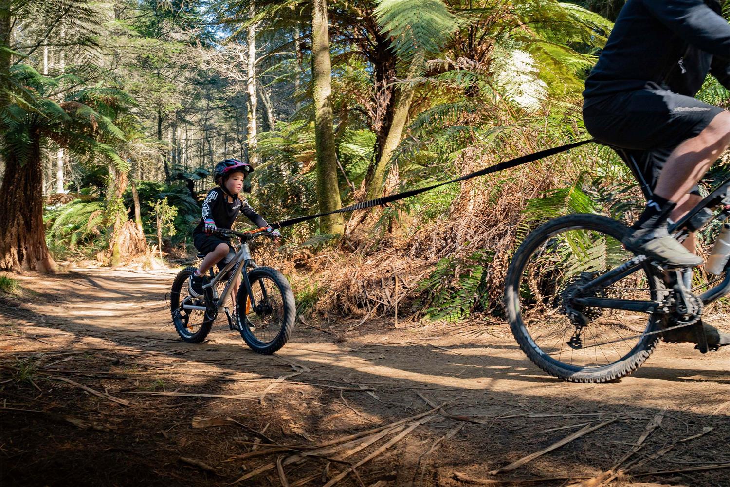 Kids Ride Shotgun MTB Quickfit Tow Rope - Adjustable Bike Towing System for Mountain Biking with Kids | Perfect for Family Trail Rides & Outdoor Adventures