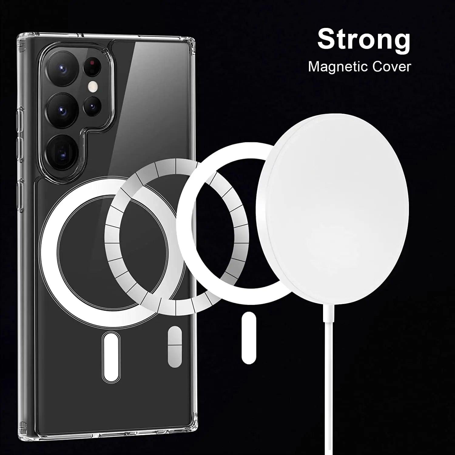 Samsung Galaxy S24 MagSafe Magnetic Wireless Charging Case - Fast Charging Phone Cover for iPhone 15/14/13 - Perfect for Travel, Work & Everyday Use
