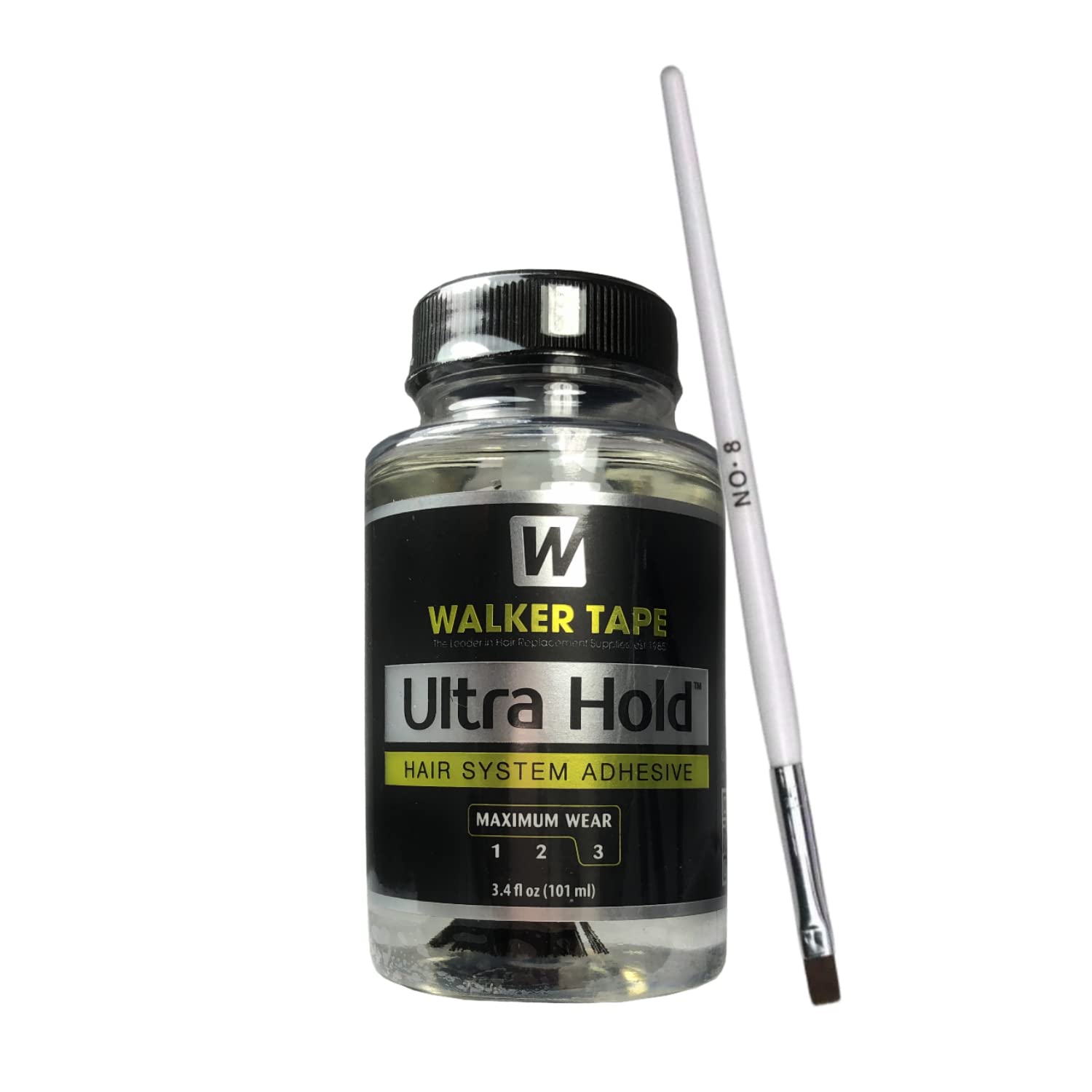 Ultra Hold Hair System Adhesive 3.4oz with White Brush Applicator - Strong Waterproof Wig Glue for Lace Front Wigs, Toupees & Weaves | Invisible Hold for All-Day Wear | Perfect for Daily Use, Cosplay & Special Events