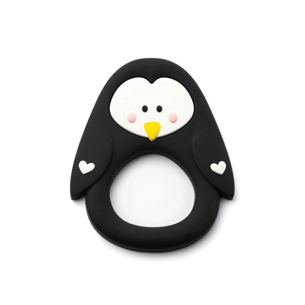 Little Cheeks Silicone Teether - Black Penguin Baby Teething Toy for Soothing Sore Gums | BPA-Free, Soft & Safe for Infants | Perfect for On-the-Go, Daycare & Travel