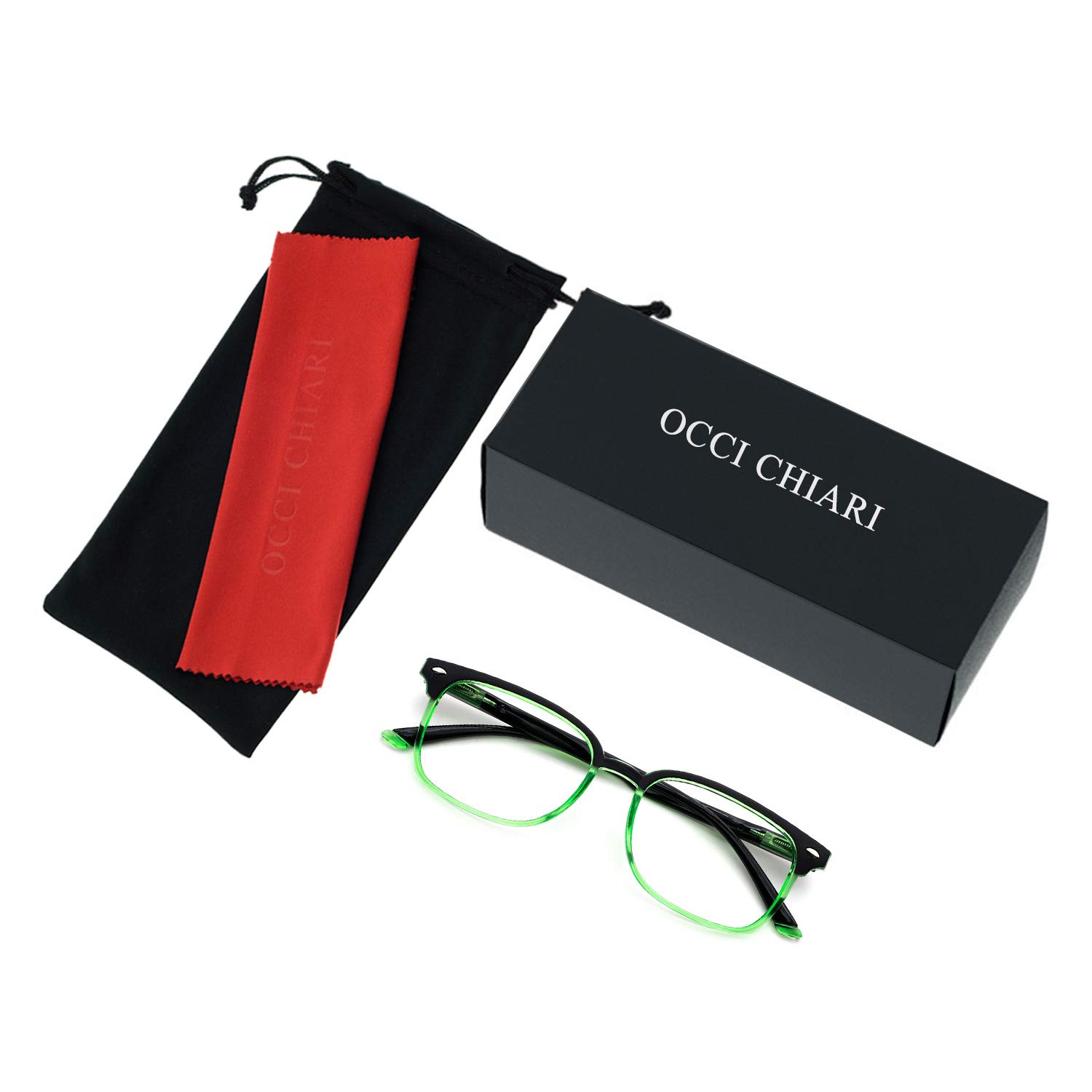 OCCI CHIARI Fashion Reading Glasses for Women & Men - Lightweight Eyeglass Frames with Spring Hinges - Perfect for Reading, Working, and Daily Use