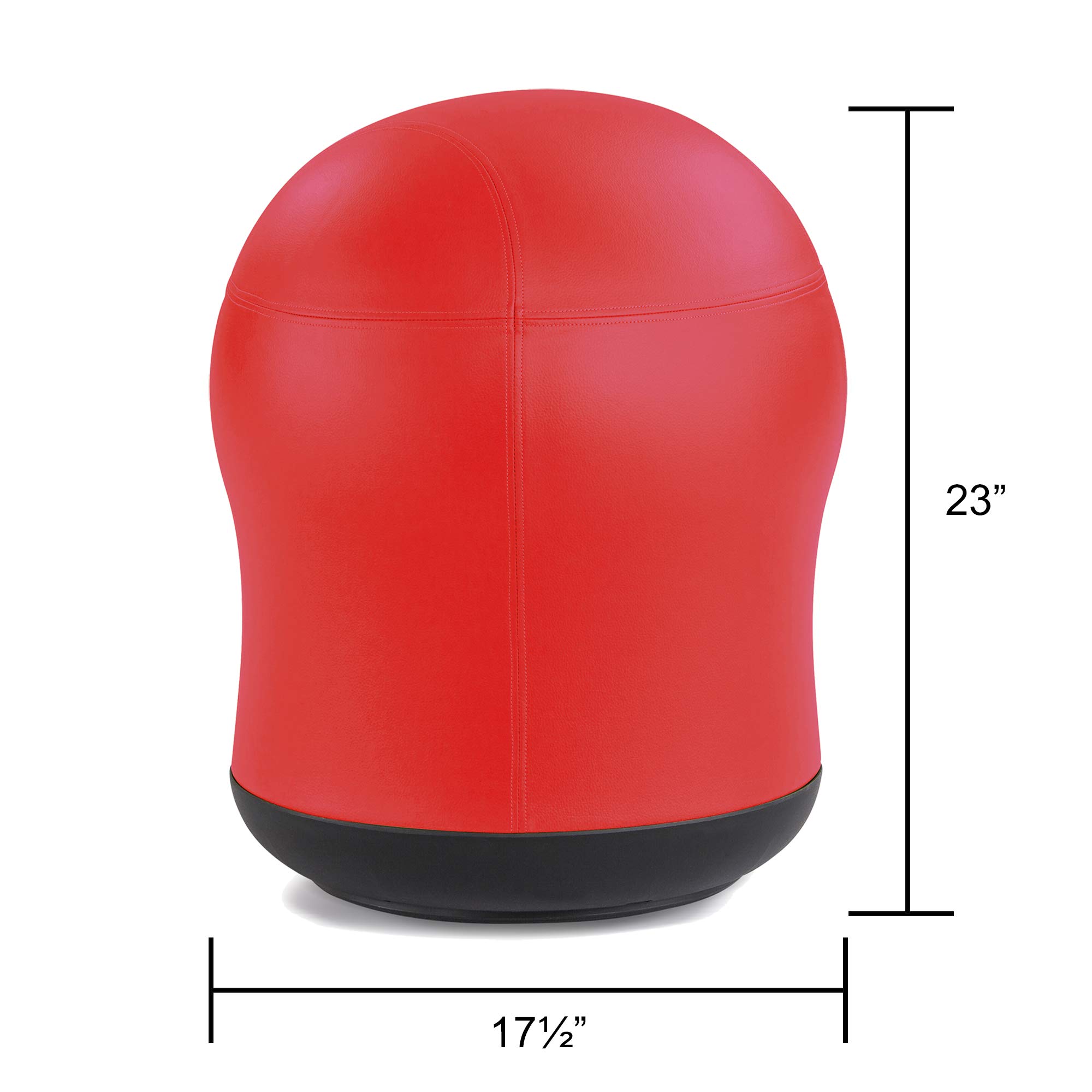 Safco Zenergy Swivel Ball Chair - Anti-Burst Vinyl Exercise Ball for Active Sitting | Home Office & Classroom Ergonomic Seating Solution | Supports K-12 Students | Red Vinyl Stability Ball for Yoga, Fitness & Workstation Use