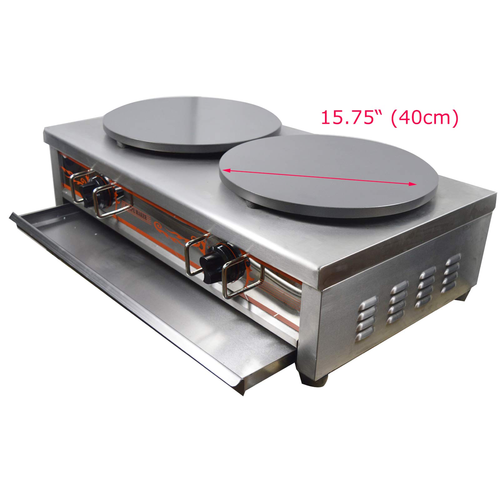 **INTSUPERMAI Commercial Natural Gas Crepe Maker - 15.75