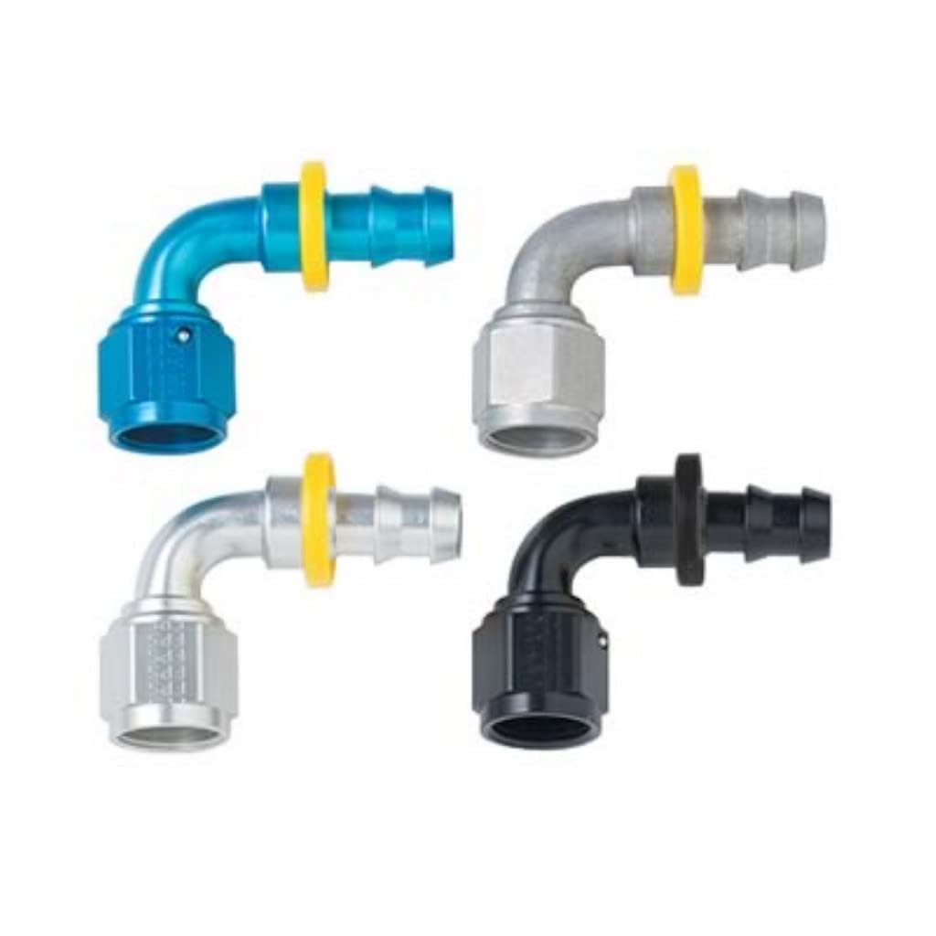 Fragola Push-Lite Hose End -6AN 90 Degree Fitting for Fuel, Oil & Coolant Lines - High Performance AN Fittings for Automotive, Marine & Racing Applications