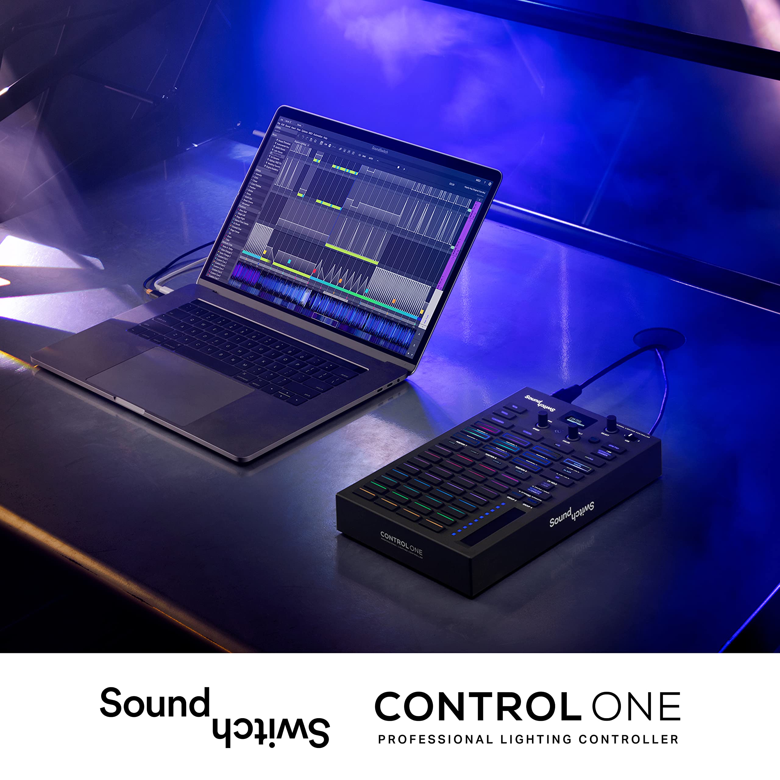 SoundSwitch Control One – Professional DMX DJ Lighting Controller with 3-Month Software License | DMX & Philips Hue Compatible | Perfect for Clubs, Stages & Home DJ Setups