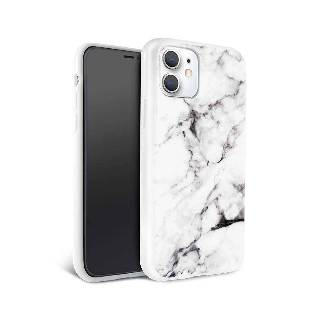 Premium White Polished Marble iPhone 11 Case - 360° Shockproof & Scratch-Resistant Protection - Slim Durable Cover for Men & Women - Perfect for Office, Travel & Everyday Use