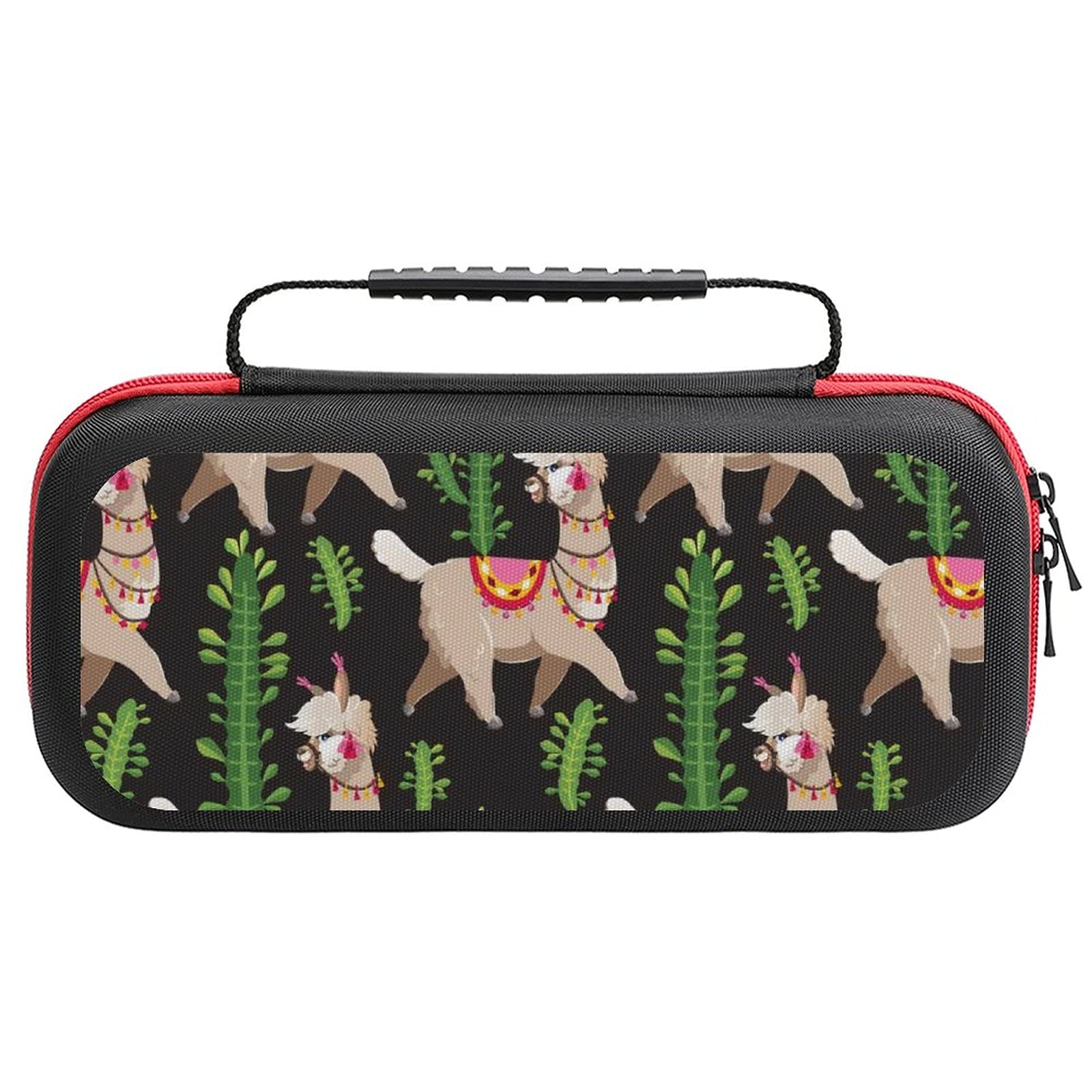 Happy Alpaca Dance Printed Travel Carrying Case for Nintendo Switch Lite & Accessories - Portable Storage Bag for Gaming, Commuting, and Outdoor Adventures