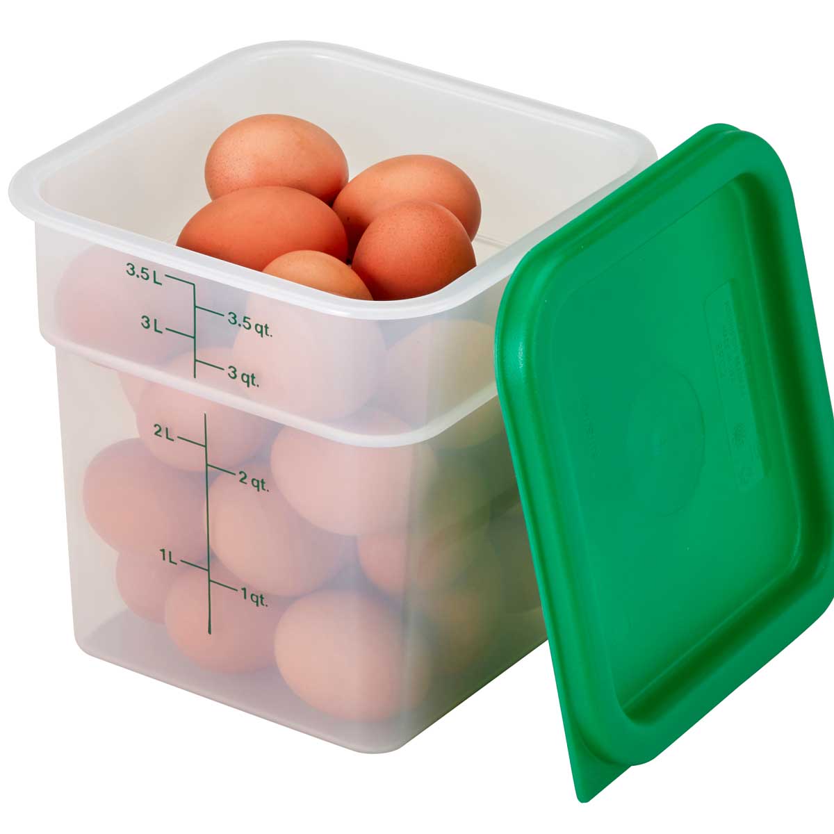 Cambro 4SFSPP190 CamSquare 4 Quart Food Storage Container - BPA-Free Translucent Plastic for Commercial Kitchen, Restaurant & Home Use - Perfect for Meal Prep, Leftovers & Bulk Food Storage
