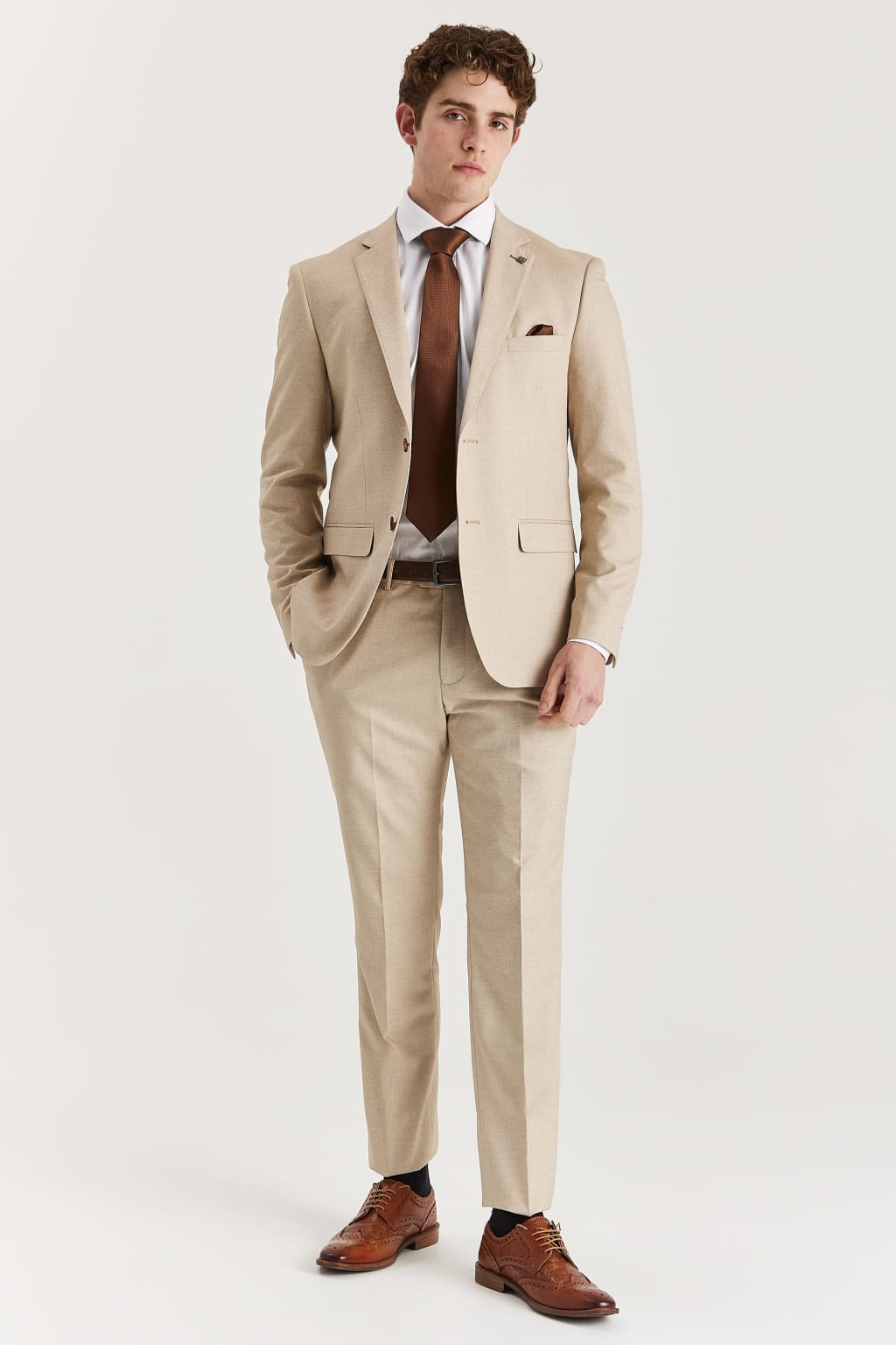Stylish Kurt Beige Men's Two Piece Suit - Premium Formal Wear for Business Meetings & Special Occasions