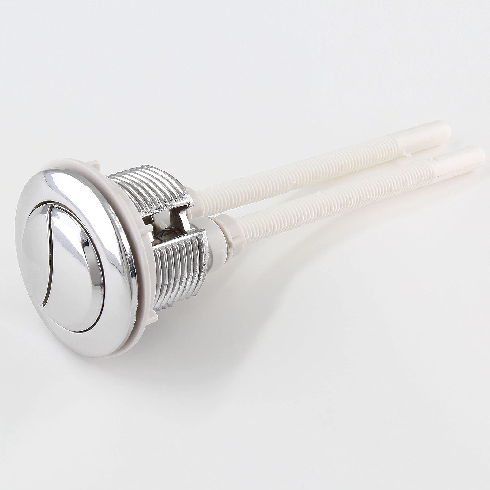 Murtenze 3Pcs 1.5 Inch Toilet Tank Buttons - Dual Flush Round Plastic Threaded Replacement Buttons (38mm Diameter, Silver) - Perfect for Bathroom Renovation & Water Conservation