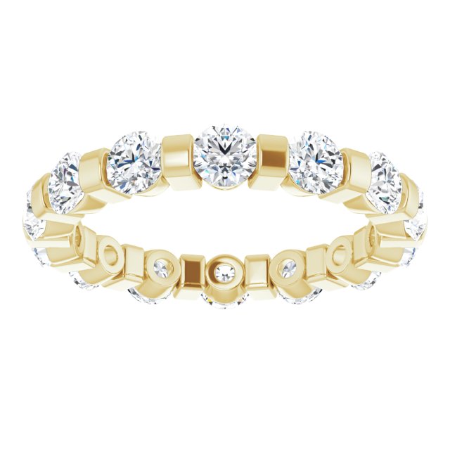 1.60 Carat Round Diamond Eternity Band Bar Set Engagement Ring - Perfect for Weddings, Anniversaries & Special Occasions