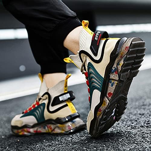 **LZDZN Men's High-Top Basketball Sneakers - Breathable Running & Trail Shoes for Men - Black, Beige, Grey - Athletic Walking & Sports Shoes (Size Options for Men, Women & Boys) - Perfect for Gym, Outdoor Training & Casual Wear**