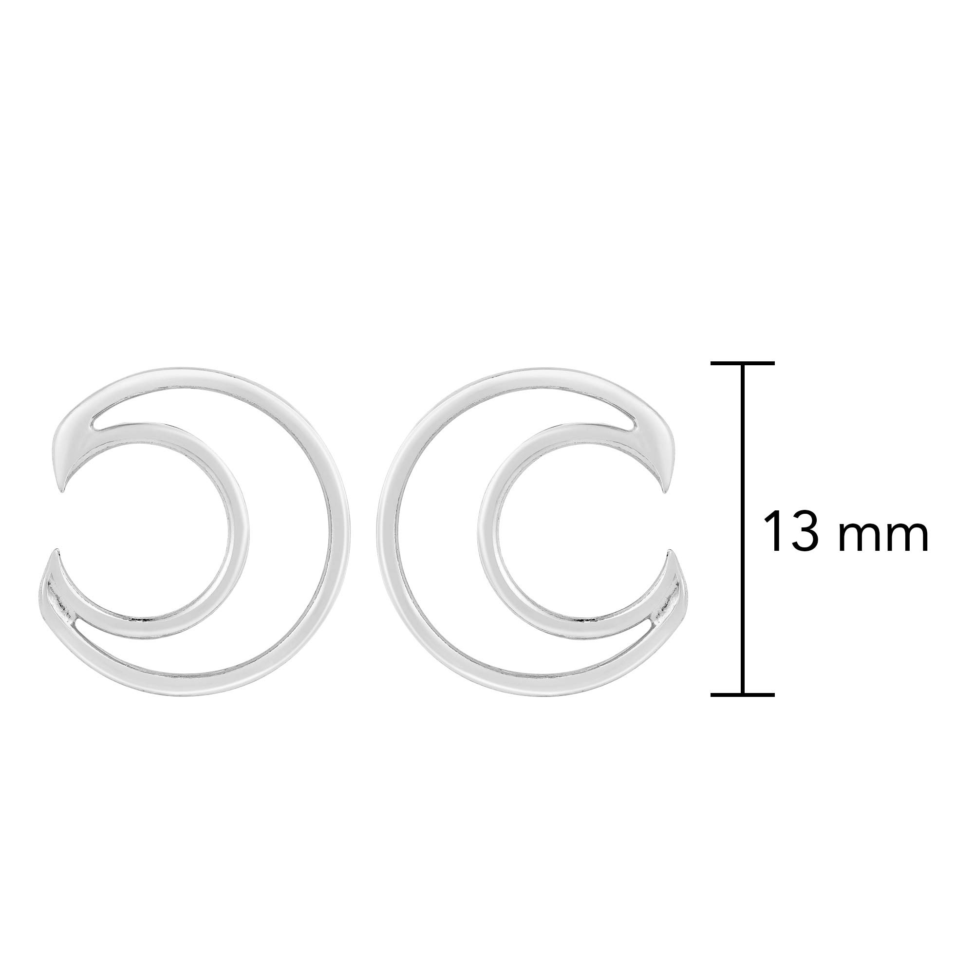 AeraVida Crescent Moon Outline Sterling Silver Post Stud Earrings for Women - Minimalist Chic Jewelry Gift for Daughter, Girlfriend, Wife - Perfect for Everyday Wear, Date Night & Special Occasions