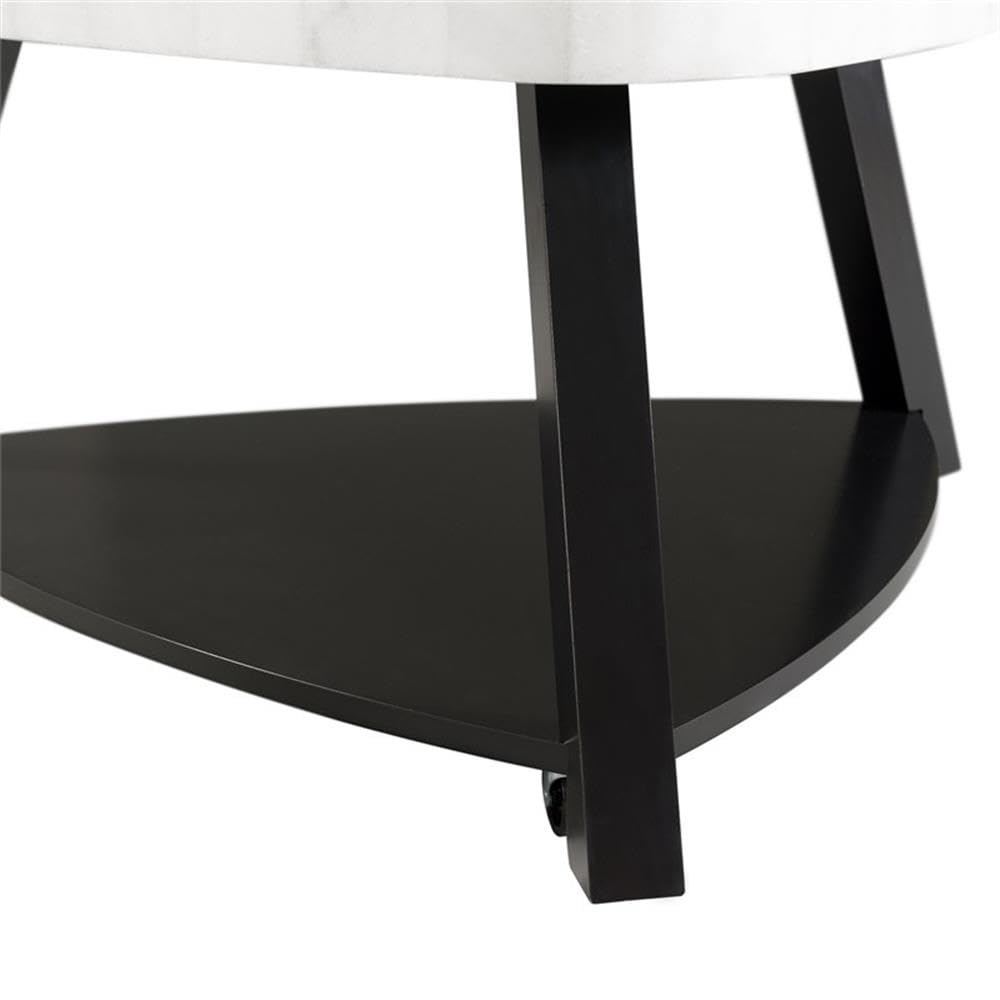 Picket House Furnishings Lena White Marble Top Coffee Table - Modern Living Room Centerpiece for Home Decor & Entertaining