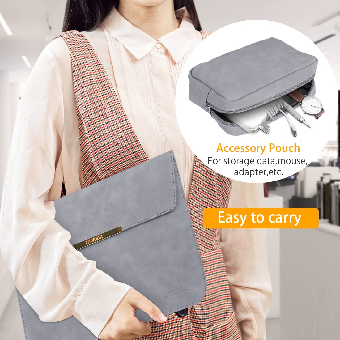Premium 13 Inch MacBook Air Sleeve Case - Waterproof & Anti-Scratch Protective Cover Compatible with 2022 MacBook Pro M2, MacBook Air/Pro 13