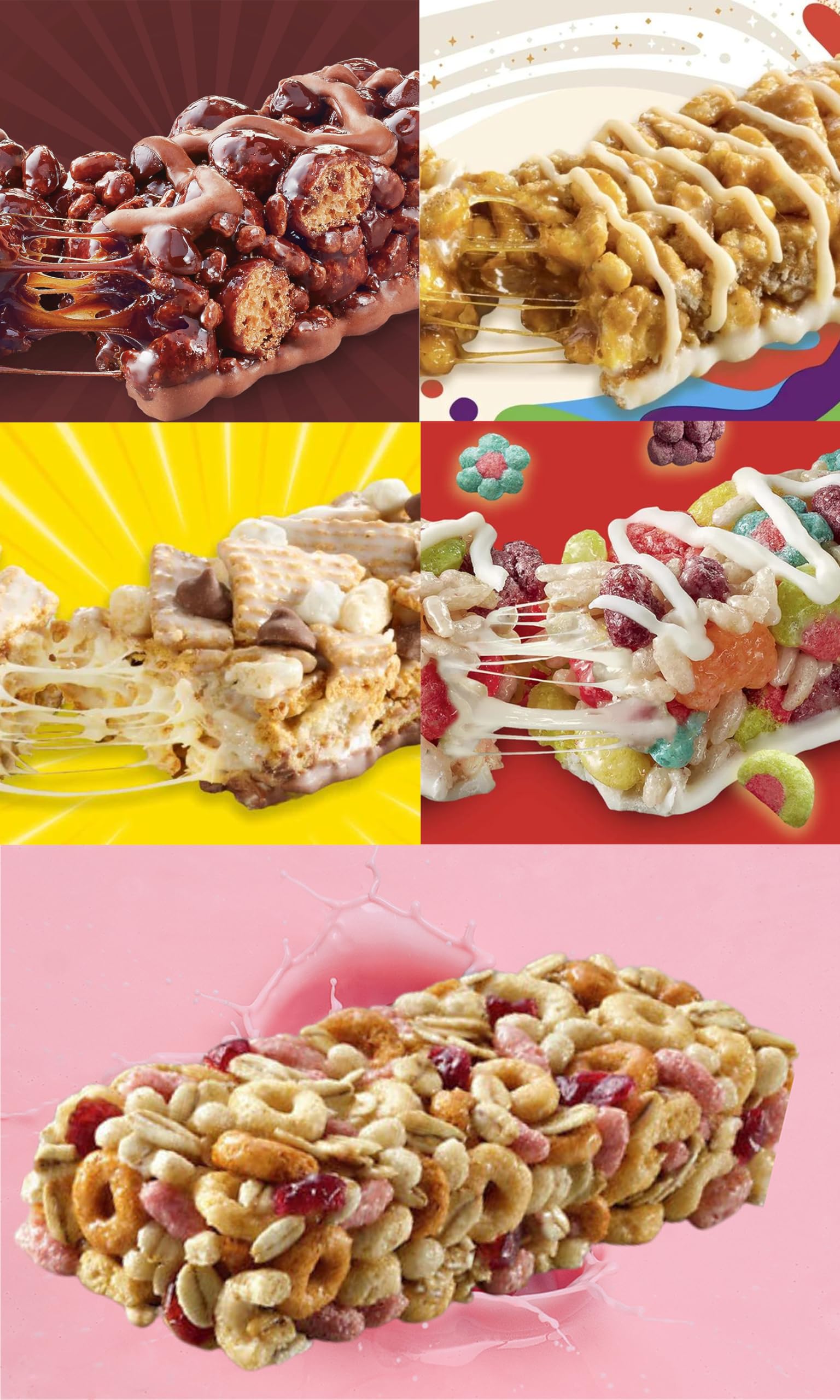 Healthy Breakfast Cereal Bars Variety Pack - 20 Nutritious Granola Snack Bars for Kids | School Lunch, On-the-Go Snacks, After-School Treats & Family Road Trips