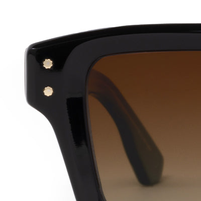 CARTER Polarized Sunglasses for Men & Women - Classic Black Frame with Black Tea Lenses - UV Protection for Driving, Fishing & Outdoor Activities