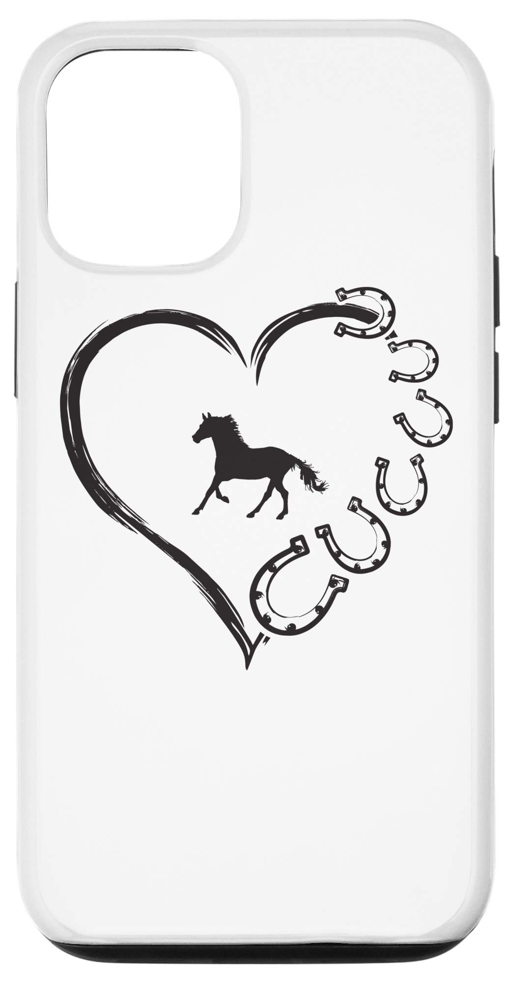 iPhone 12/12 Pro Horseshoe Heart Case - Cute Horse Lover Design for Christmas Gifts | Perfect for Equestrians, Riders & Animal Lovers
